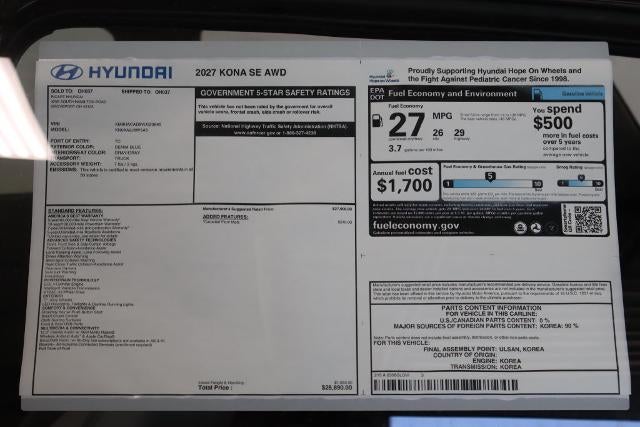 2027 Hyundai KONA SE AWD