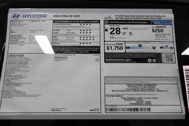 2026 Hyundai KONA SE AWD