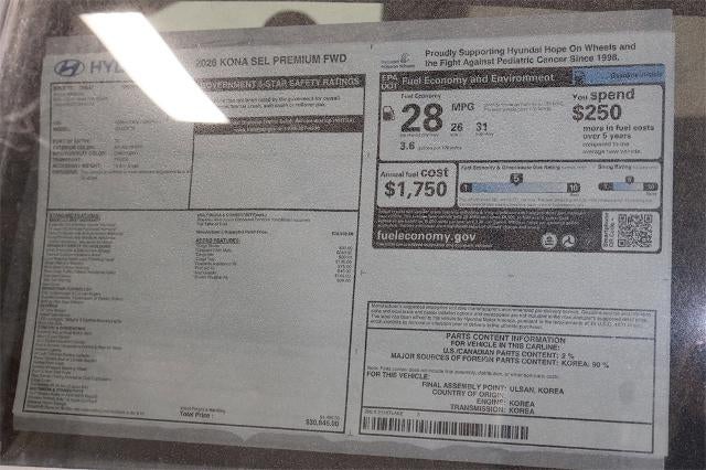 2026 Hyundai KONA SEL Premium FWD *Ltd Avail*