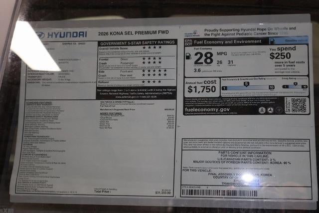 2026 Hyundai KONA SEL Premium FWD *Ltd Avail*