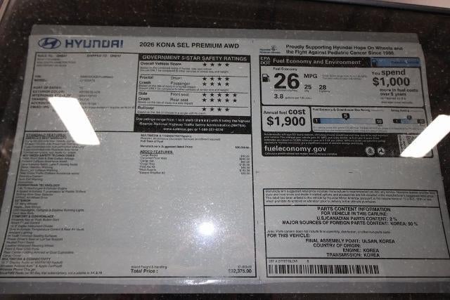 2026 Hyundai KONA SEL Premium AWD *Ltd Avail*