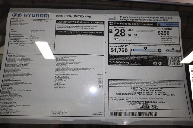 2026 Hyundai KONA Limited FWD *Ltd Avail*