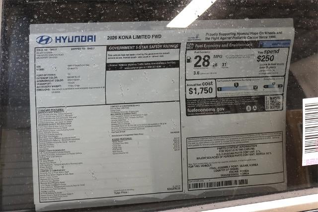 2026 Hyundai KONA Limited FWD *Ltd Avail*