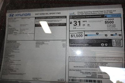 2027 Hyundai KONA SEL Sport FWD