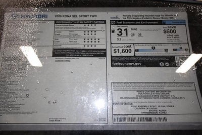2026 Hyundai KONA SEL Sport FWD *Ltd Avail*