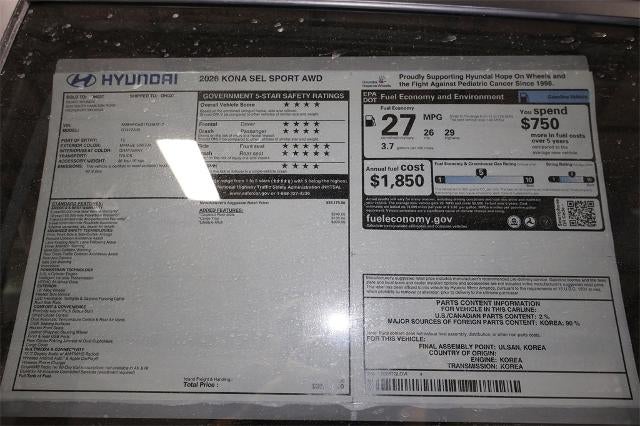 2026 Hyundai KONA SEL Sport AWD *Ltd Avail*