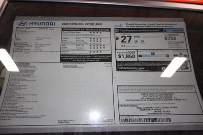2026 Hyundai KONA SEL Sport AWD *Ltd Avail*