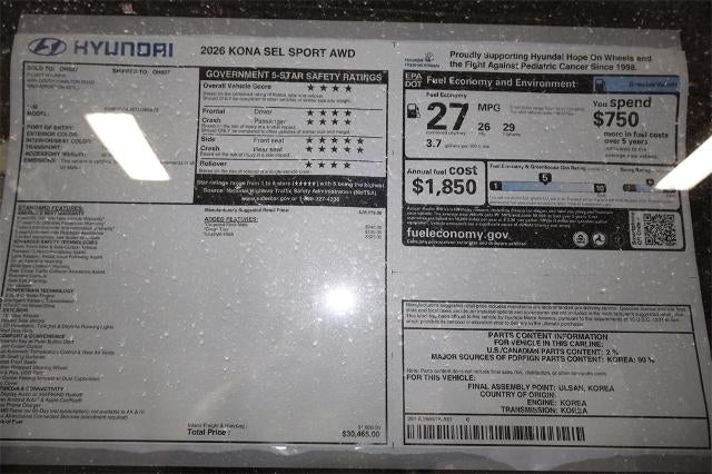 2026 Hyundai KONA SEL Sport AWD *Ltd Avail*