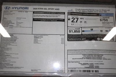 2026 Hyundai KONA SEL Sport AWD *Ltd Avail*