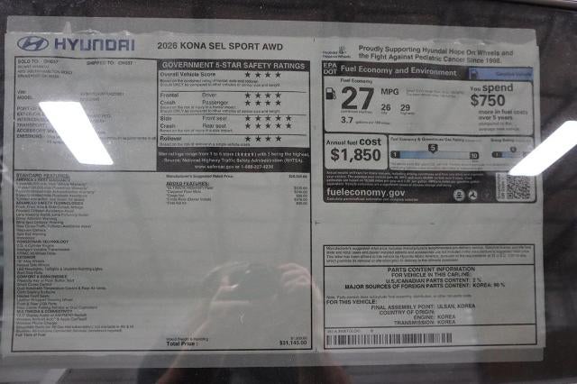 2026 Hyundai KONA SEL Sport AWD *Ltd Avail*