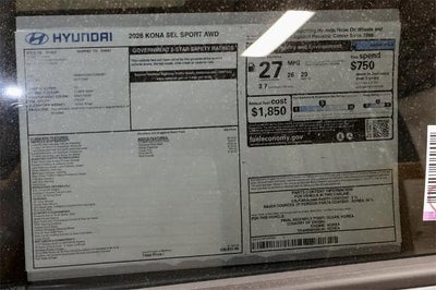 2026 Hyundai KONA SEL Sport AWD *Ltd Avail*