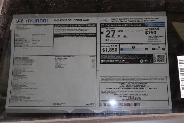 2026 Hyundai KONA SEL Sport AWD *Ltd Avail*