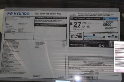 2027 Hyundai KONA SEL Sport AWD