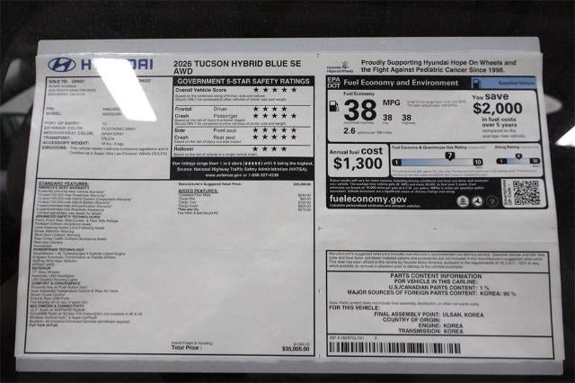 2026 Hyundai TUCSON Hybrid Blue SE AWD