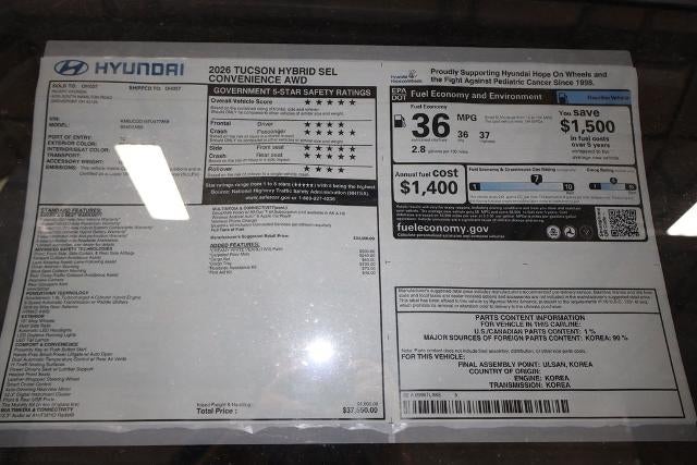 2026 Hyundai TUCSON Hybrid SEL Convenience AWD