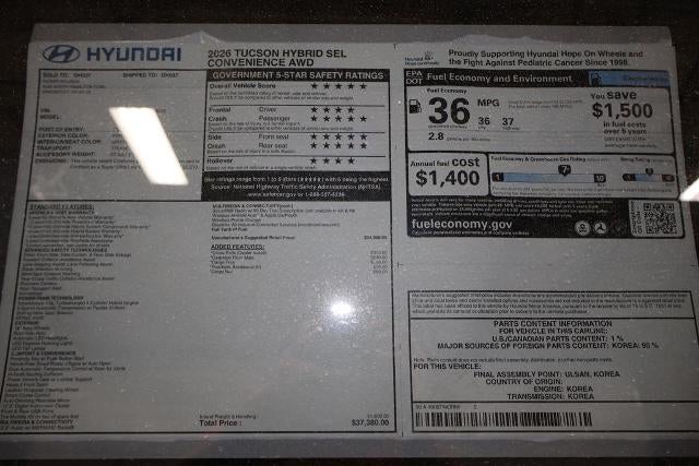 2026 Hyundai TUCSON Hybrid SEL Convenience AWD