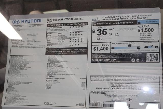 2026 Hyundai TUCSON Hybrid Limited AWD