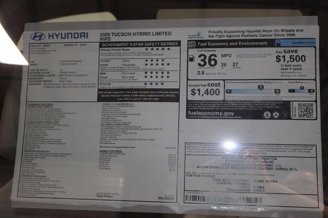 2026 Hyundai TUCSON Hybrid Limited AWD