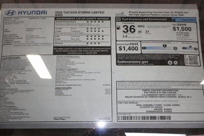 2026 Hyundai TUCSON Hybrid Limited AWD