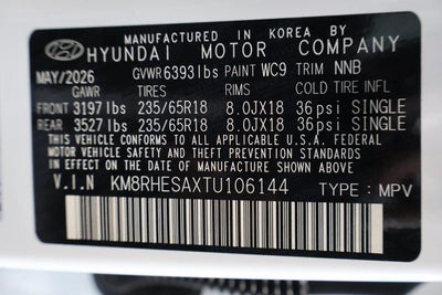 2026 Hyundai Palisade Hybrid SEL Premium 8P AWD