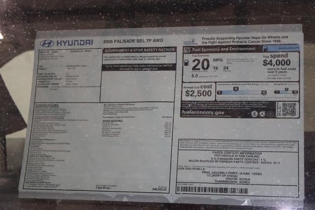 2026 Hyundai PALISADE SEL 7P AWD