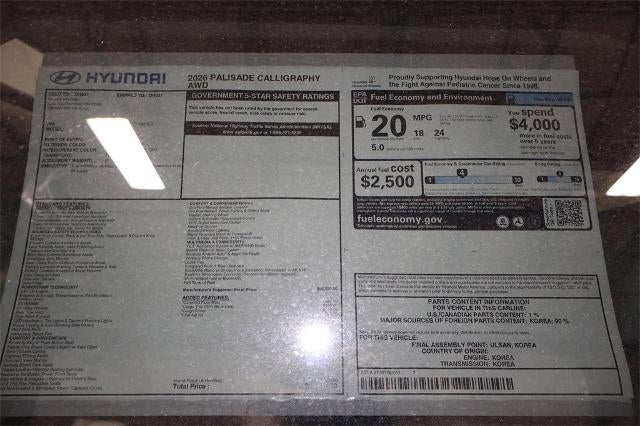 2026 Hyundai PALISADE Calligraphy AWD