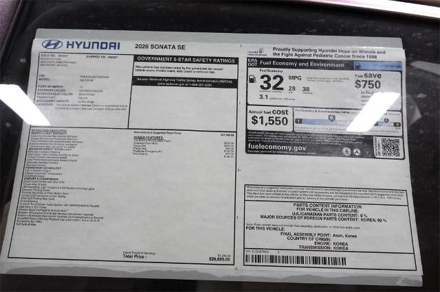 2026 Hyundai SONATA SE FWD