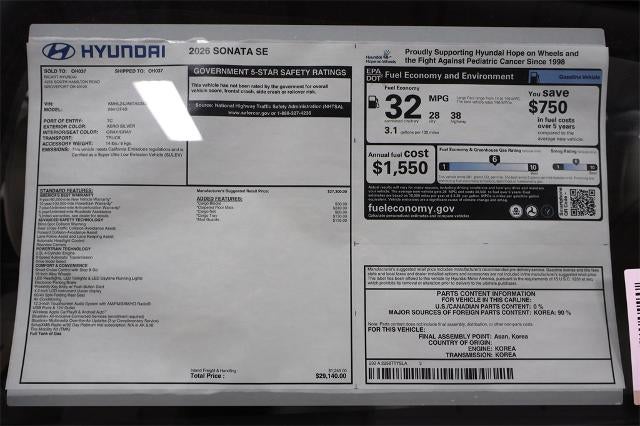 2026 Hyundai SONATA SE FWD