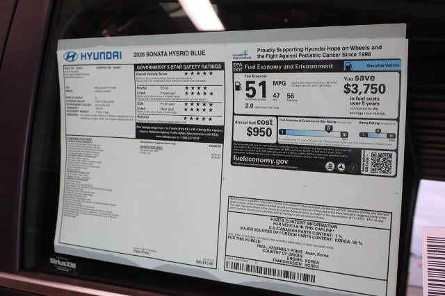 2026 Hyundai SONATA Hybrid Blue FWD