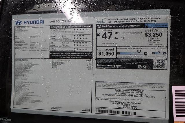 2026 Hyundai SONATA Hybrid SEL FWD