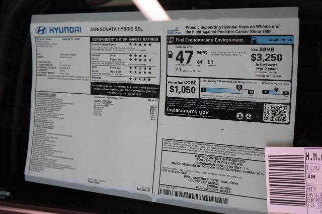 2026 Hyundai SONATA Hybrid SEL FWD