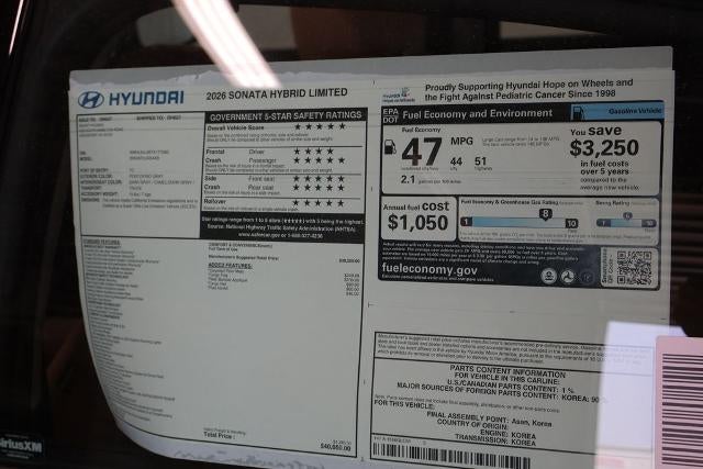 2026 Hyundai SONATA Hybrid Limited FWD