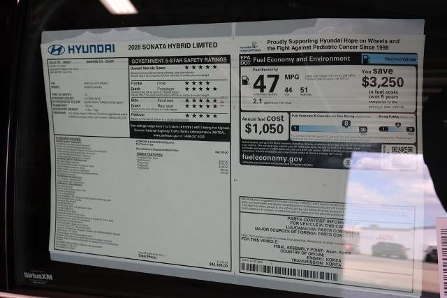 2026 Hyundai SONATA Hybrid Limited FWD