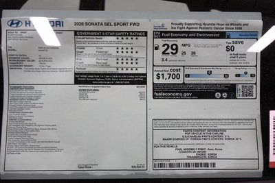 2026 Hyundai SONATA SEL Sport FWD