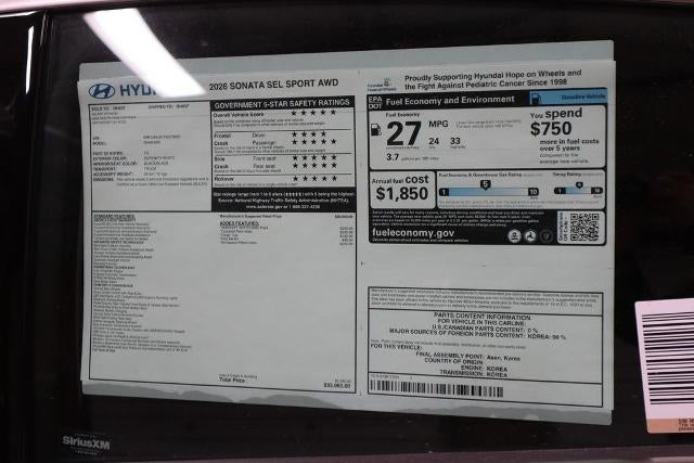 2026 Hyundai SONATA SEL Sport AWD