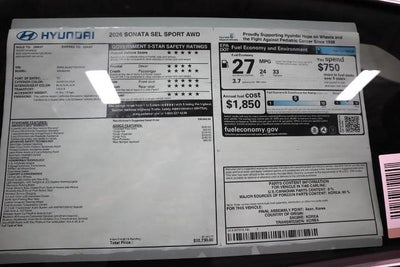 2026 Hyundai SONATA SEL Sport AWD
