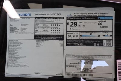 2026 Hyundai SONATA SEL Sport FWD