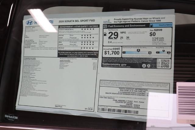 2026 Hyundai SONATA SEL Sport FWD