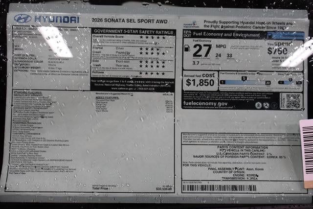 2026 Hyundai SONATA SEL Sport AWD