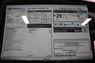 2026 Hyundai SONATA SEL Sport FWD