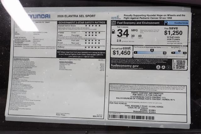 2026 Hyundai ELANTRA SEL Sport IVT