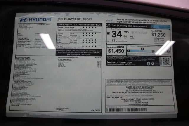 2026 Hyundai ELANTRA SEL Sport IVT