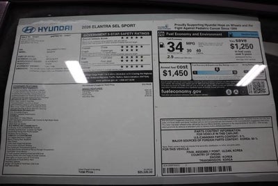 2026 Hyundai ELANTRA SEL Sport IVT