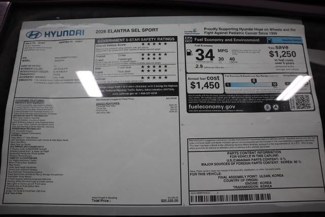 2026 Hyundai ELANTRA SEL Sport IVT