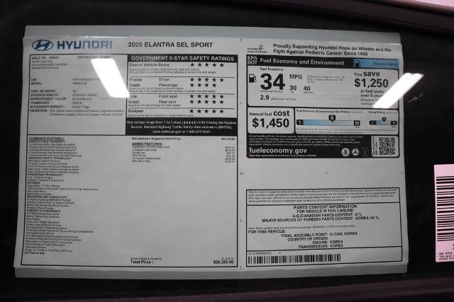 2026 Hyundai ELANTRA SEL Sport IVT