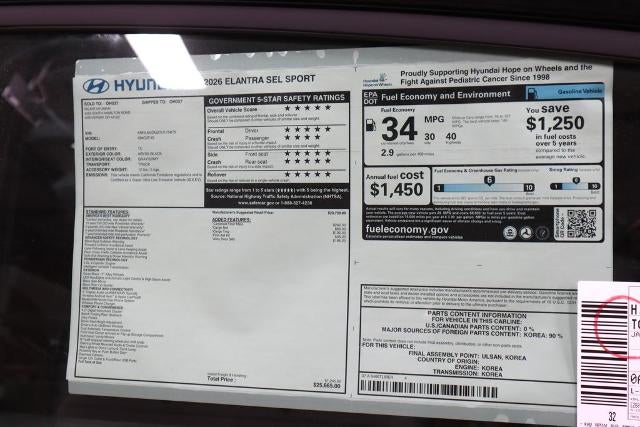 2026 Hyundai ELANTRA SEL Sport IVT