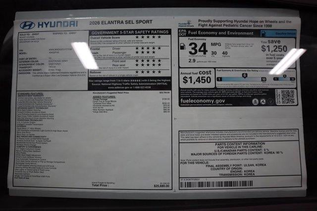 2026 Hyundai ELANTRA SEL Sport IVT