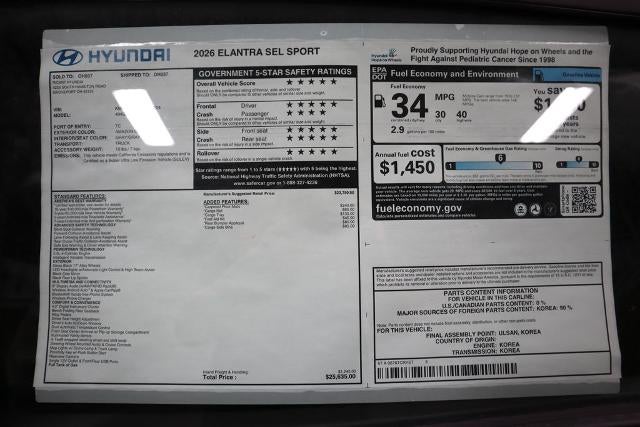 2026 Hyundai ELANTRA SEL Sport IVT