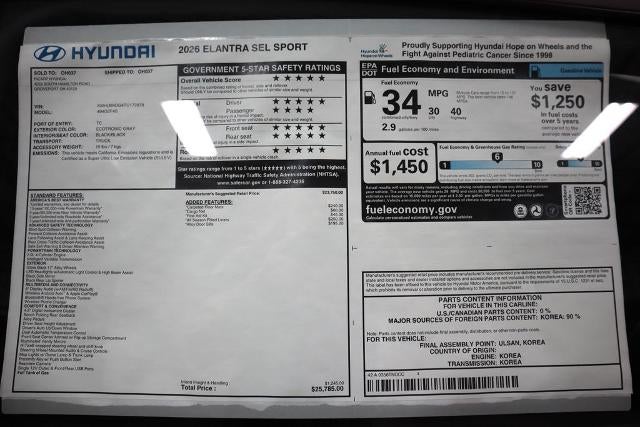 2026 Hyundai ELANTRA SEL Sport IVT