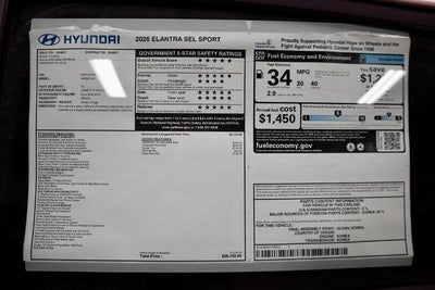 2026 Hyundai ELANTRA SEL Sport IVT